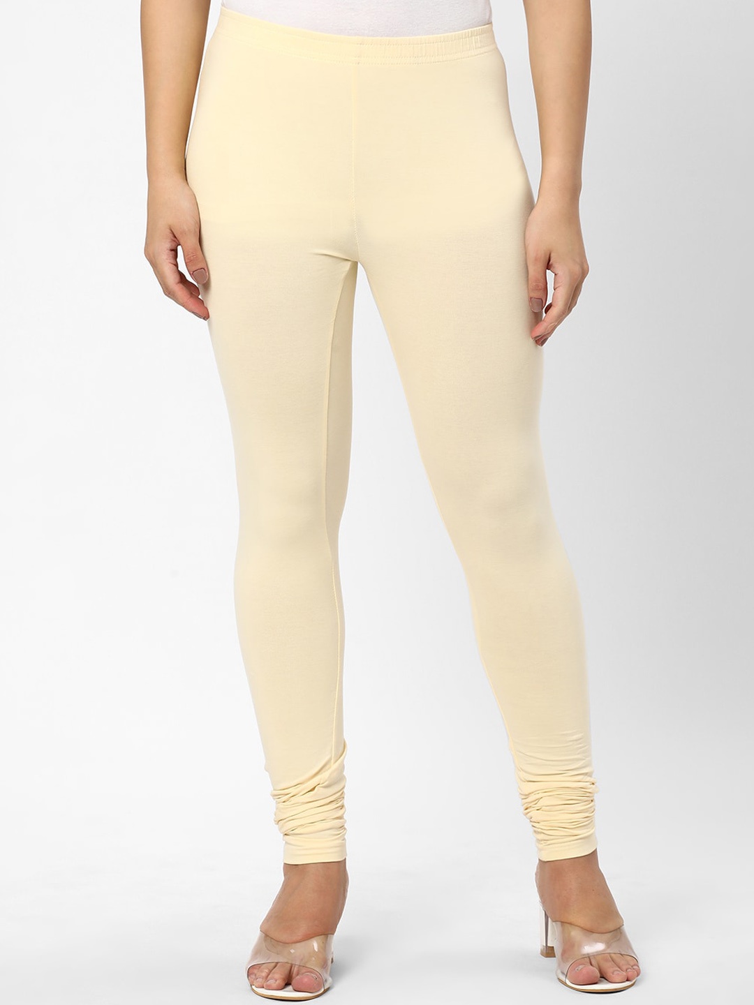

R&B Cotton Churidar Length Leggings, Cream