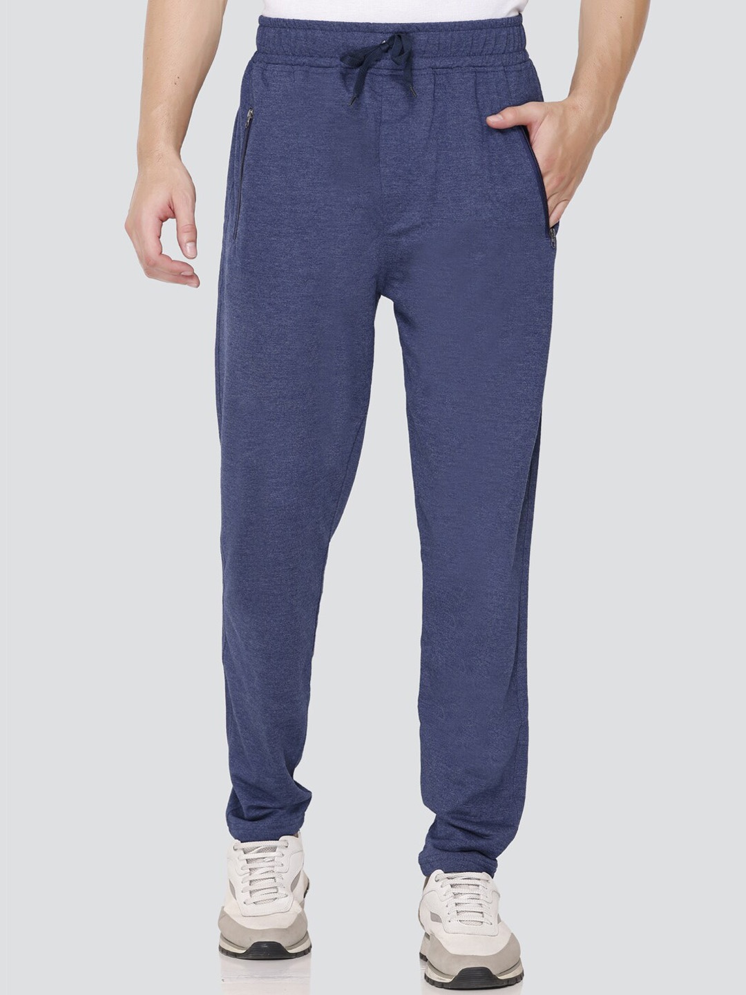 

JINXER Men Straight Fit Cotton Running Track Pants, Blue