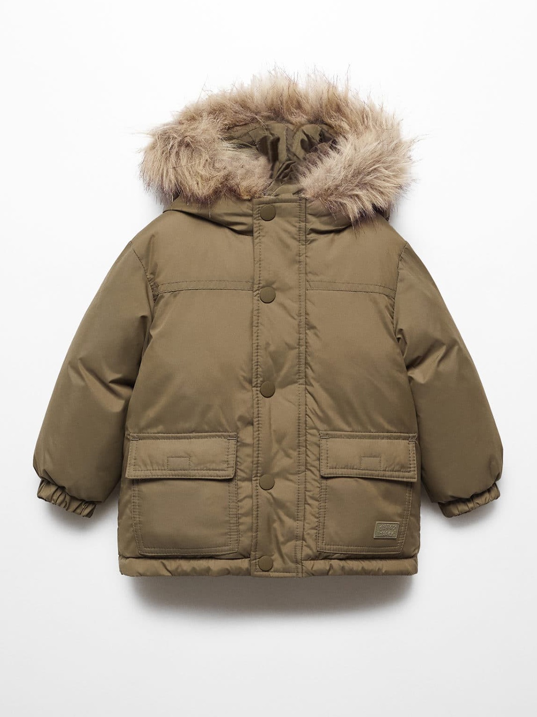 

Mango Kids Boys Hooded Parka Jacket, Olive