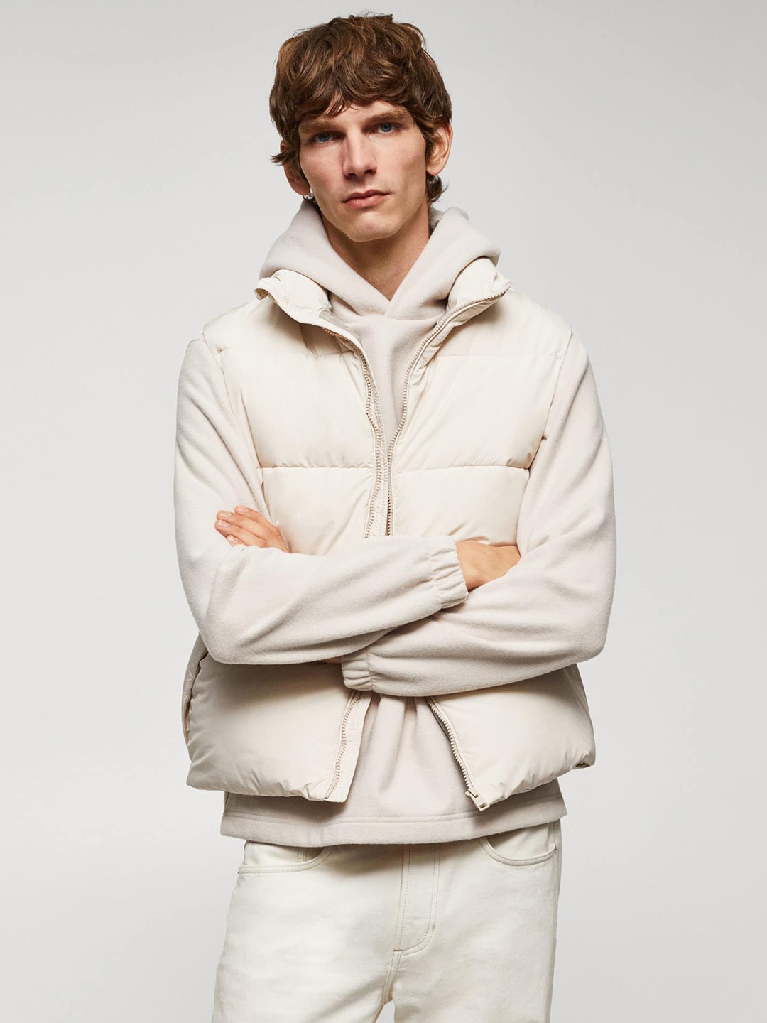 

MANGO MAN Water-Repellent Quilted Gilet, Beige