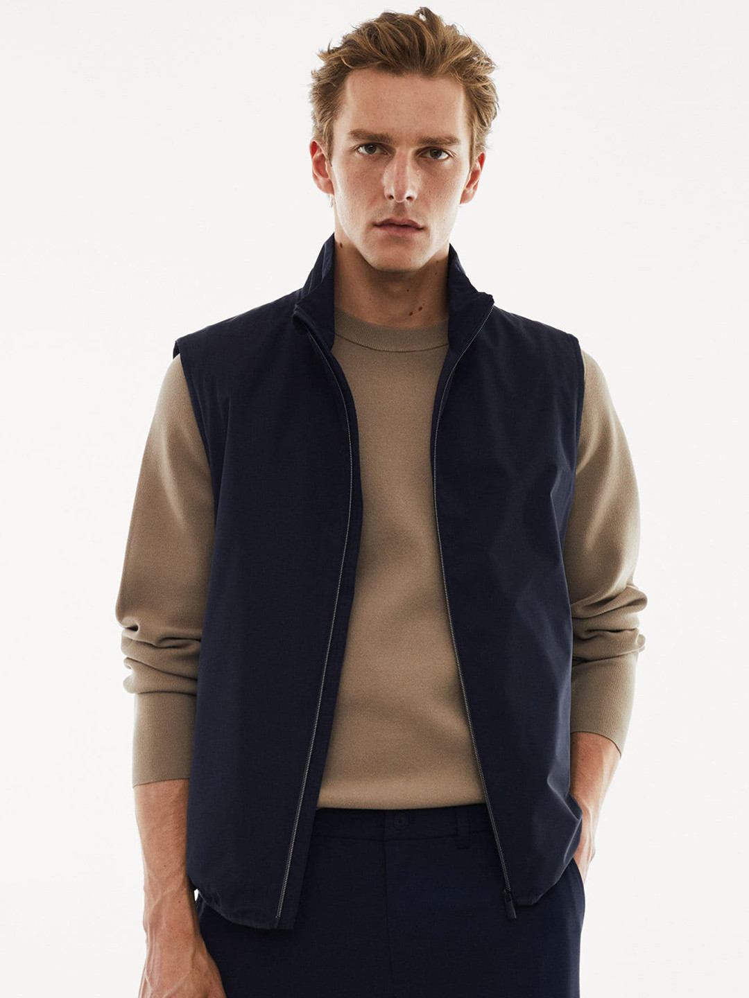 

MANGO MAN Padded Jacket, Navy blue