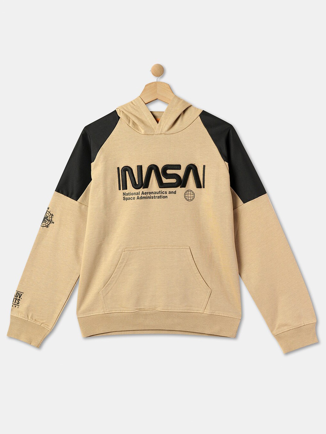 

R&B Boys NASA Printed Cotton Sweatshirt, Beige