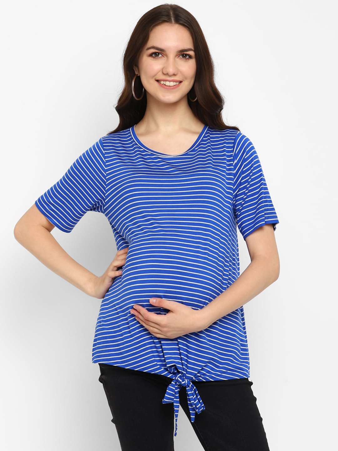 

Momsoon Maternity Striped Cotton Top, Blue