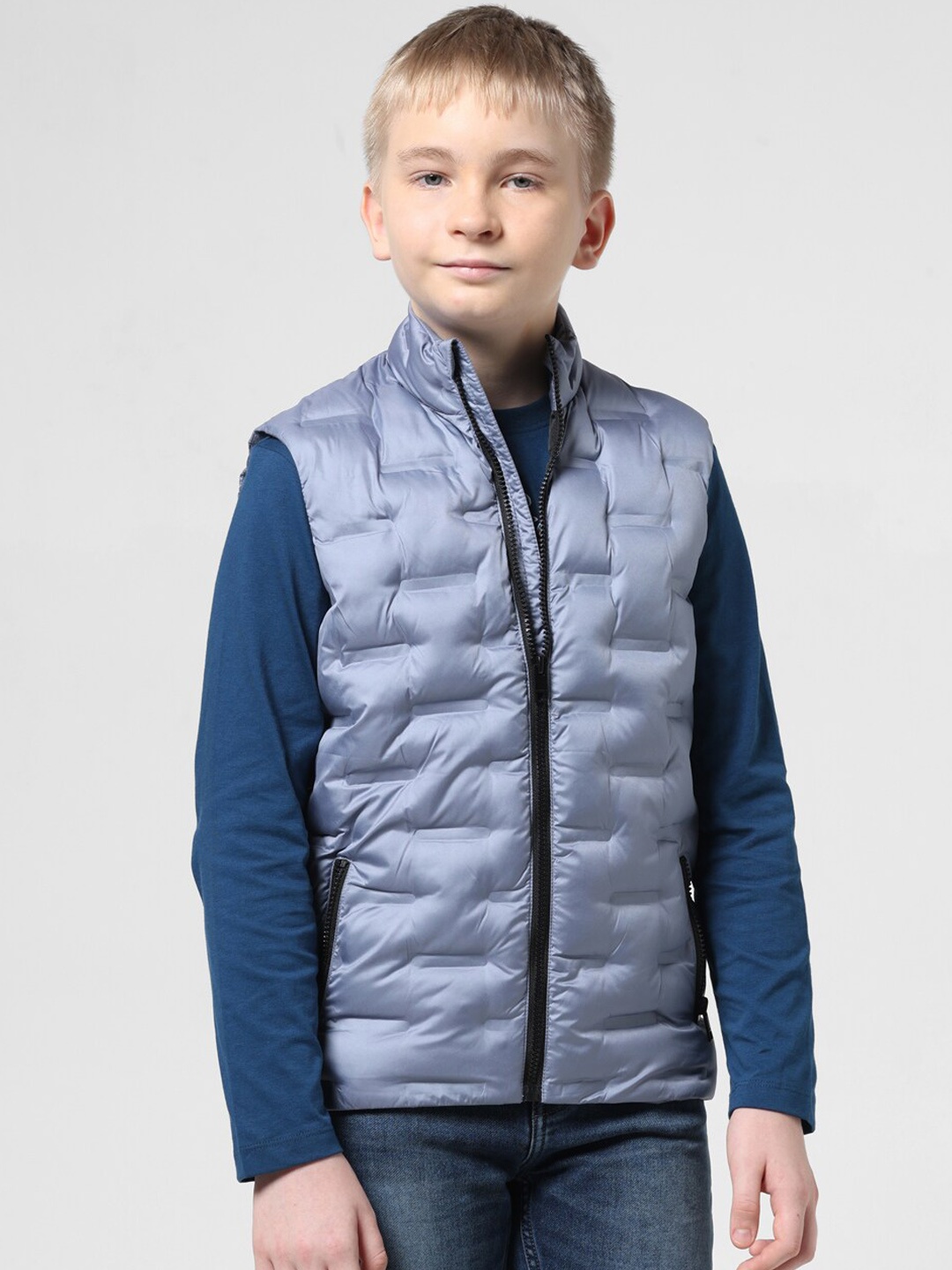 

Jack & Jones Junior Boys Sleeveless Bomber Jacket, Blue