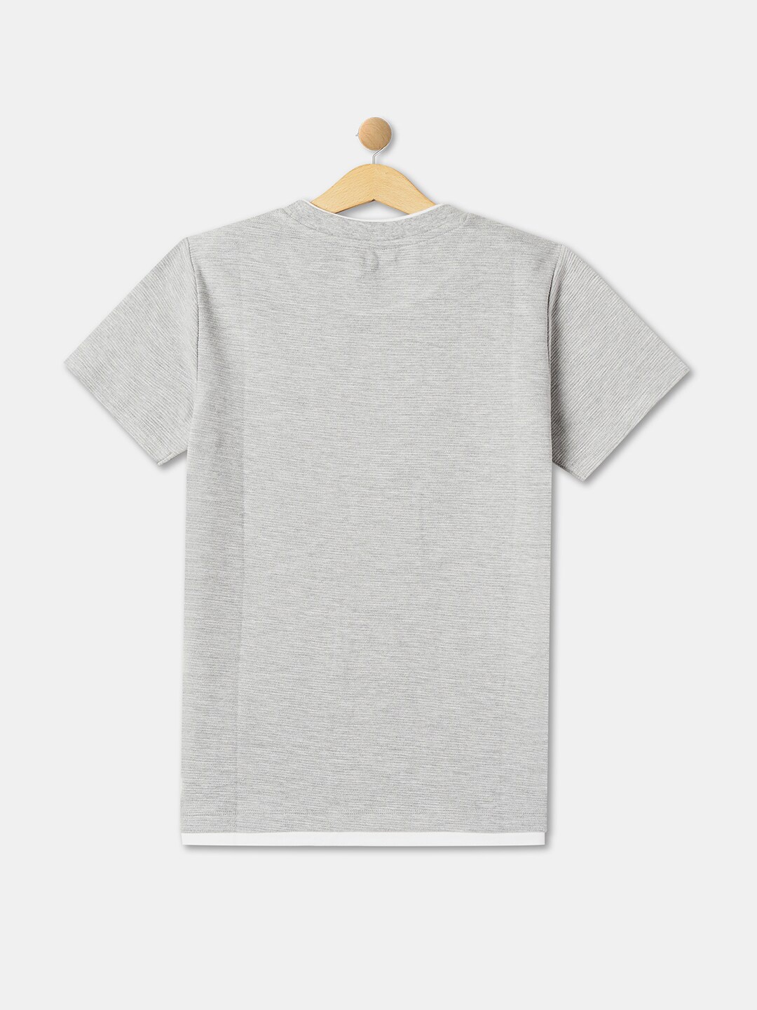 

R&B Boys Striped Casual Cotton T-shirt, Grey