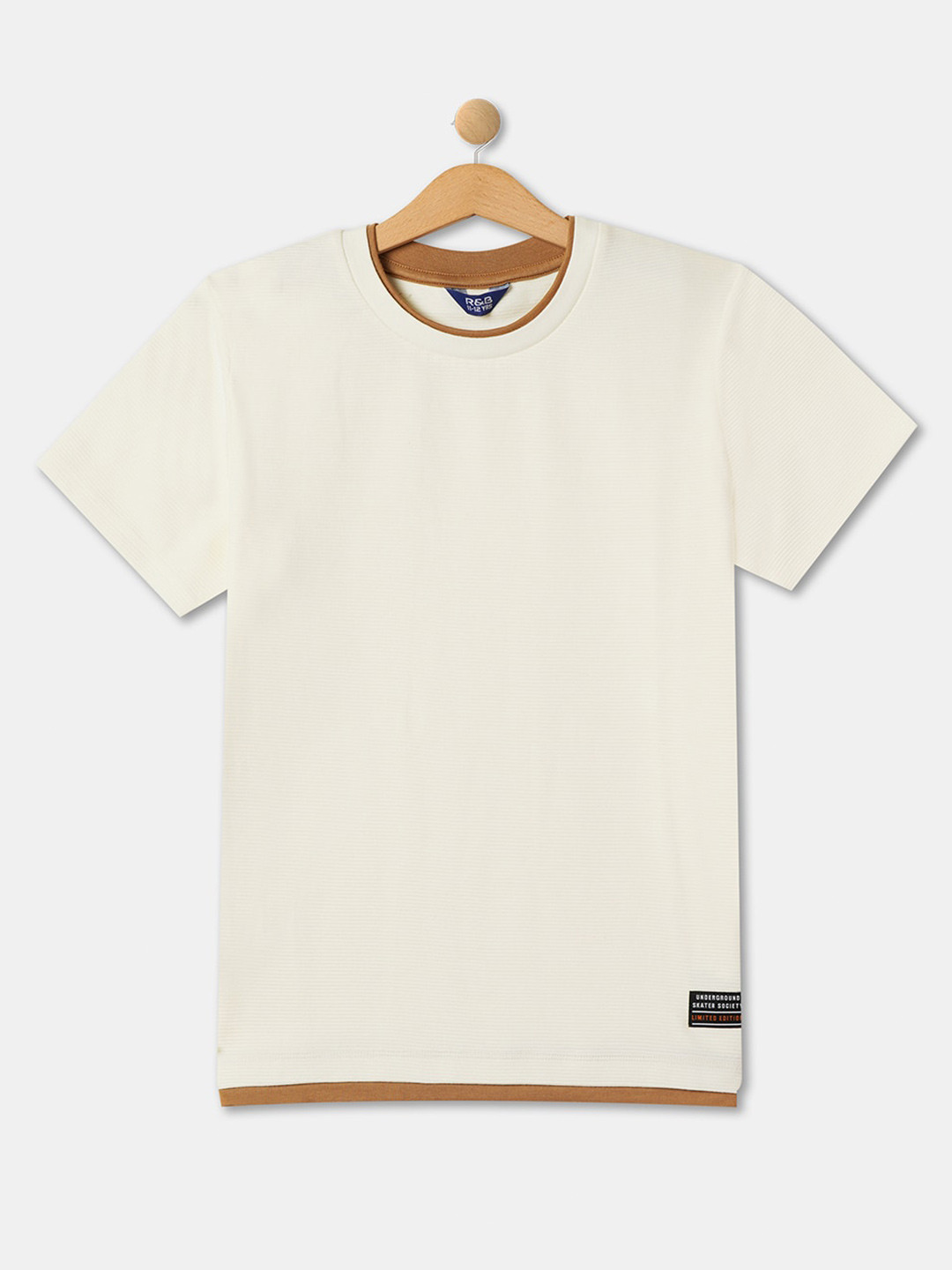 

R&B Boys Casual Cotton T-shirt, White