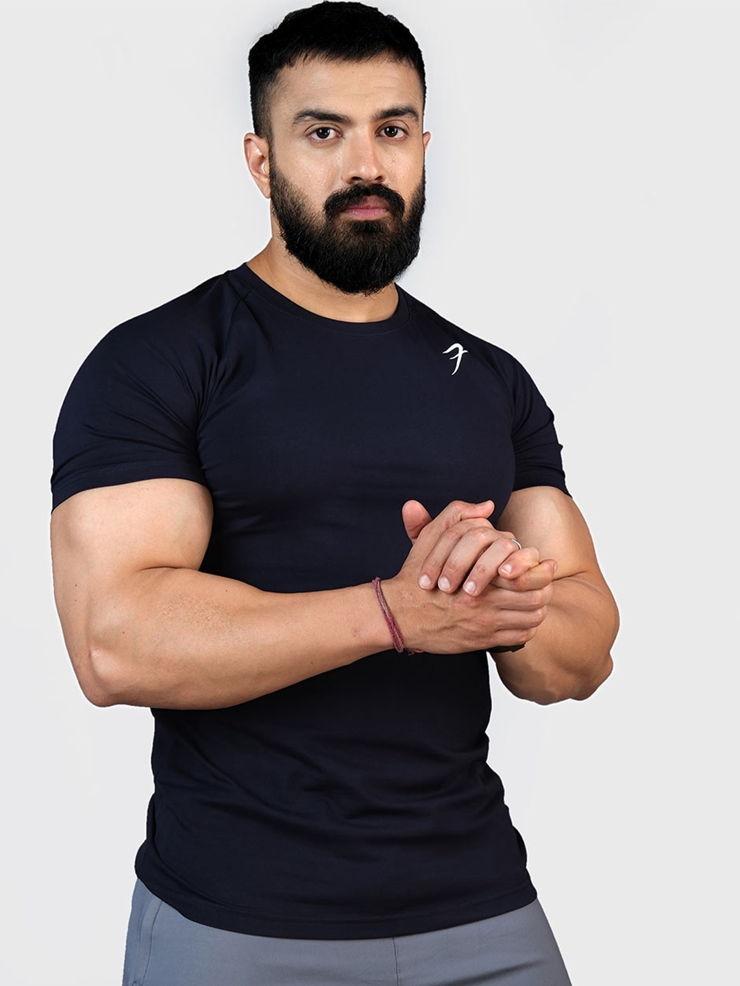 

FUAARK Raglan Sleeves Anti Odour Slim Fit Sports T-shirt, Navy blue