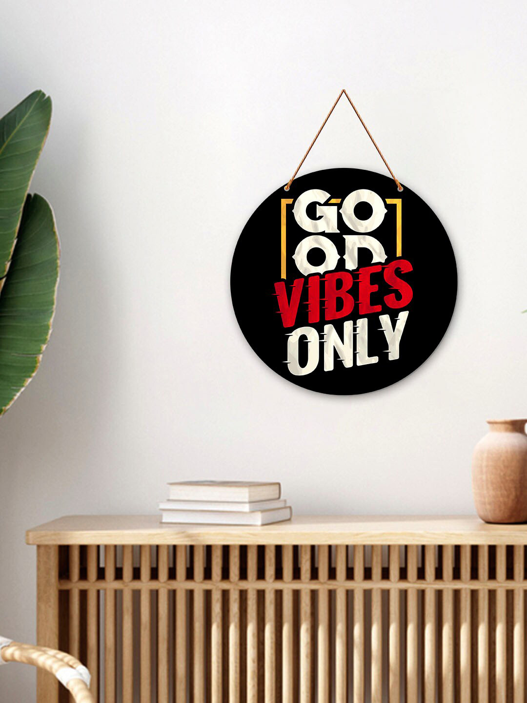 

ArtVibes Black & Red Motivational Quotes Wooden Wall Hanging