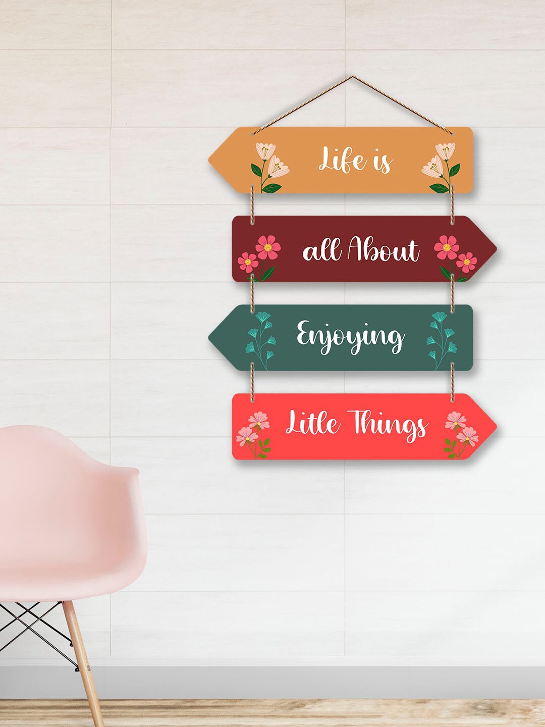 

ArtVibes Maroon & Green Love Limitless Quotes Painted Rectangle Wooden Wall Hanging