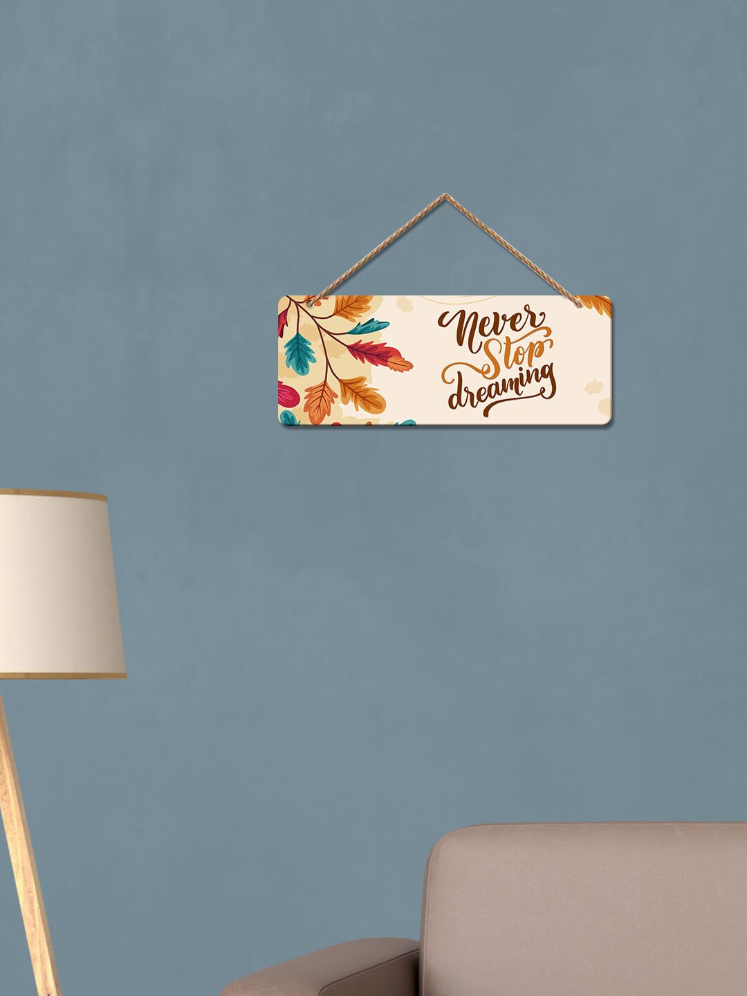 

ArtVibes Green & Brown Motivational Quotes Painted Wooden Wall Hanging