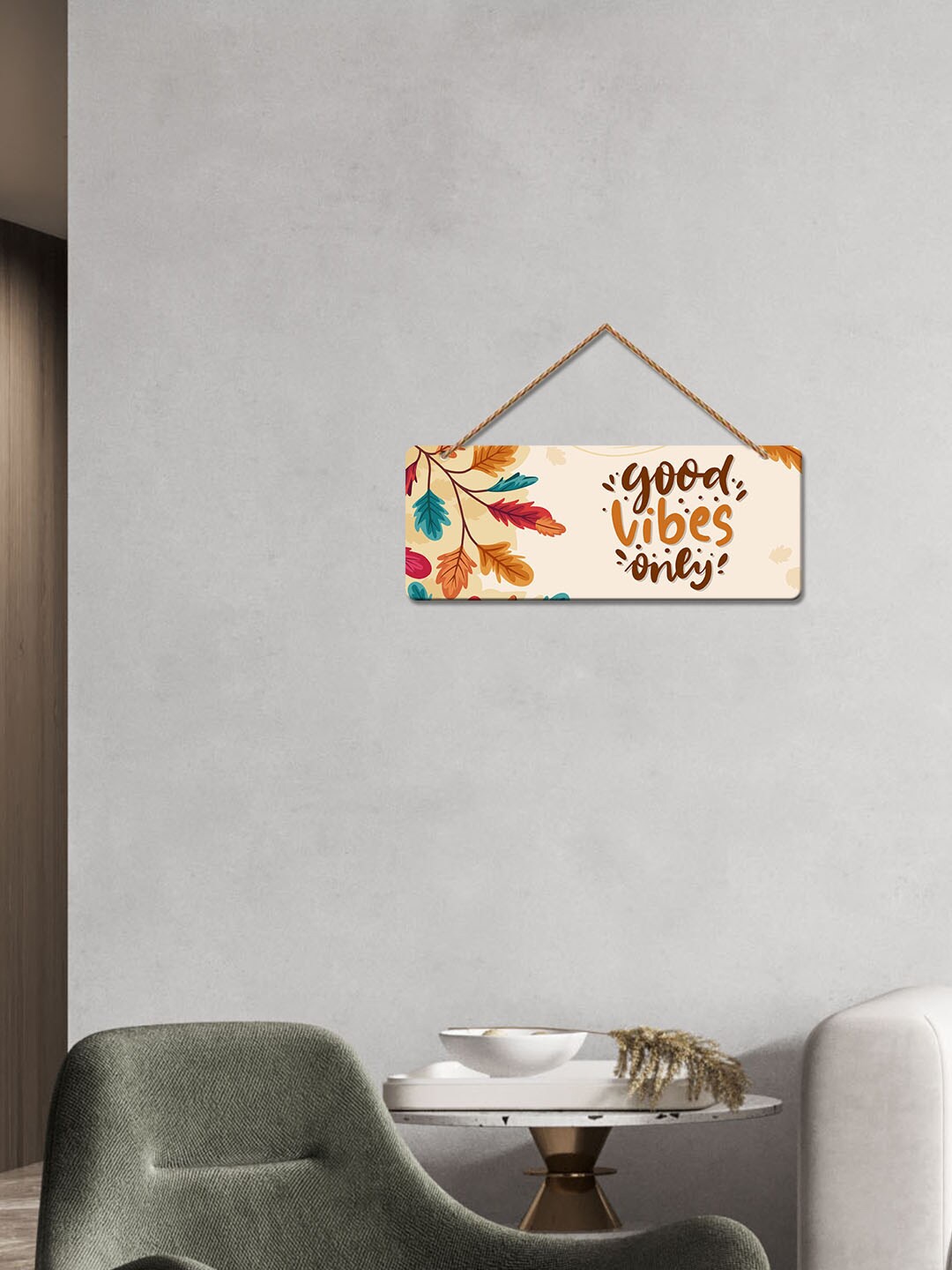 

ArtVibes Beige & Brown Motivational Quotes Painted Wooden Wall Hanging