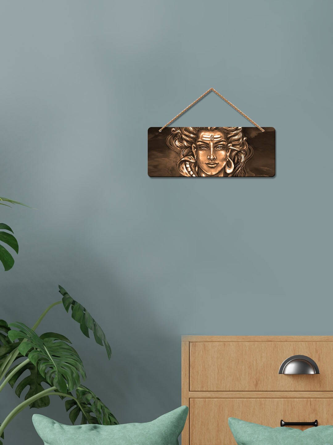 

ArtVibes Brown Spiritual Designer Decor Painted Wooden Wall Hanging