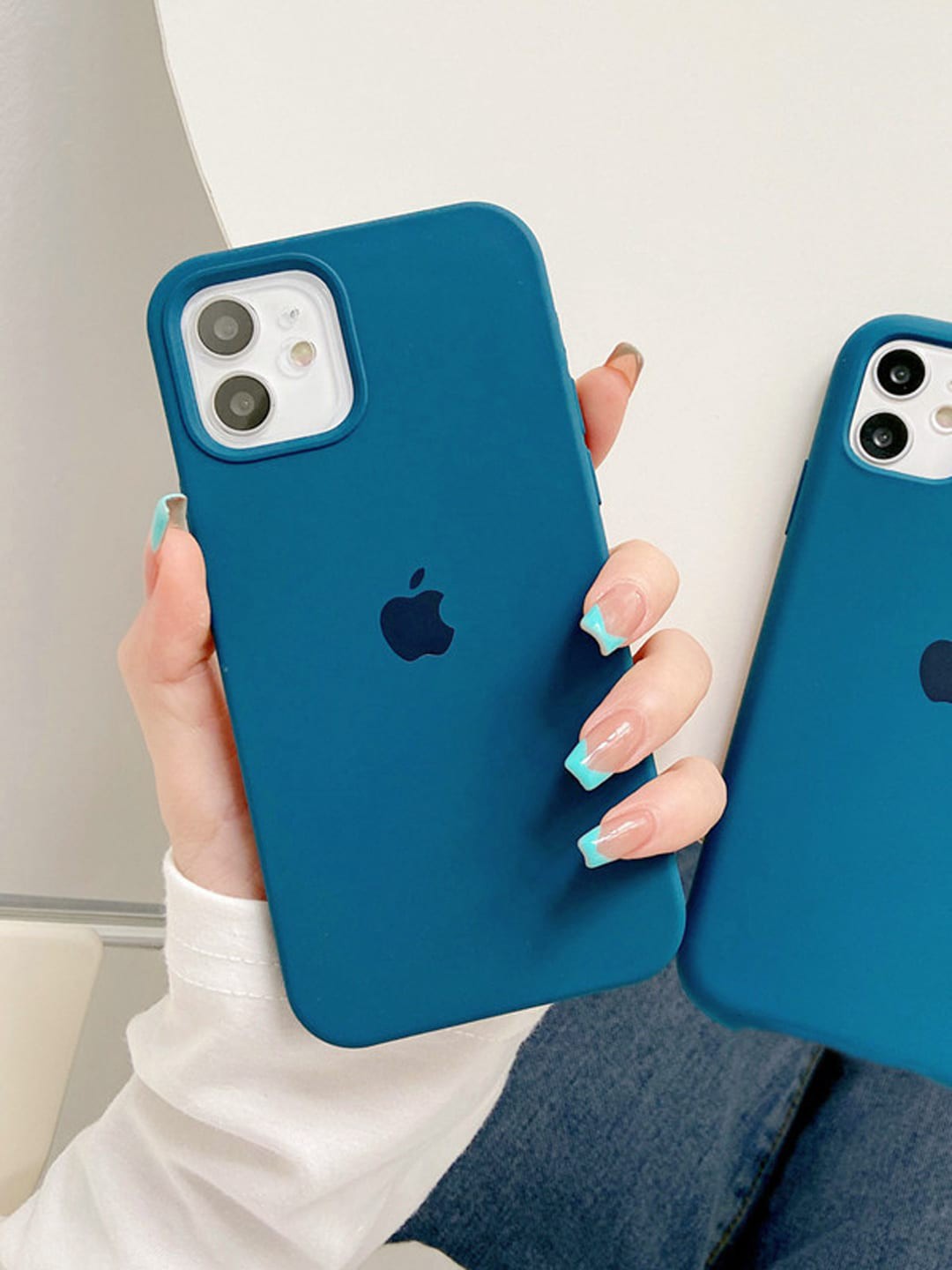 

TREEMODA Silicone iPhone 15 Plus Back Case, Turquoise blue
