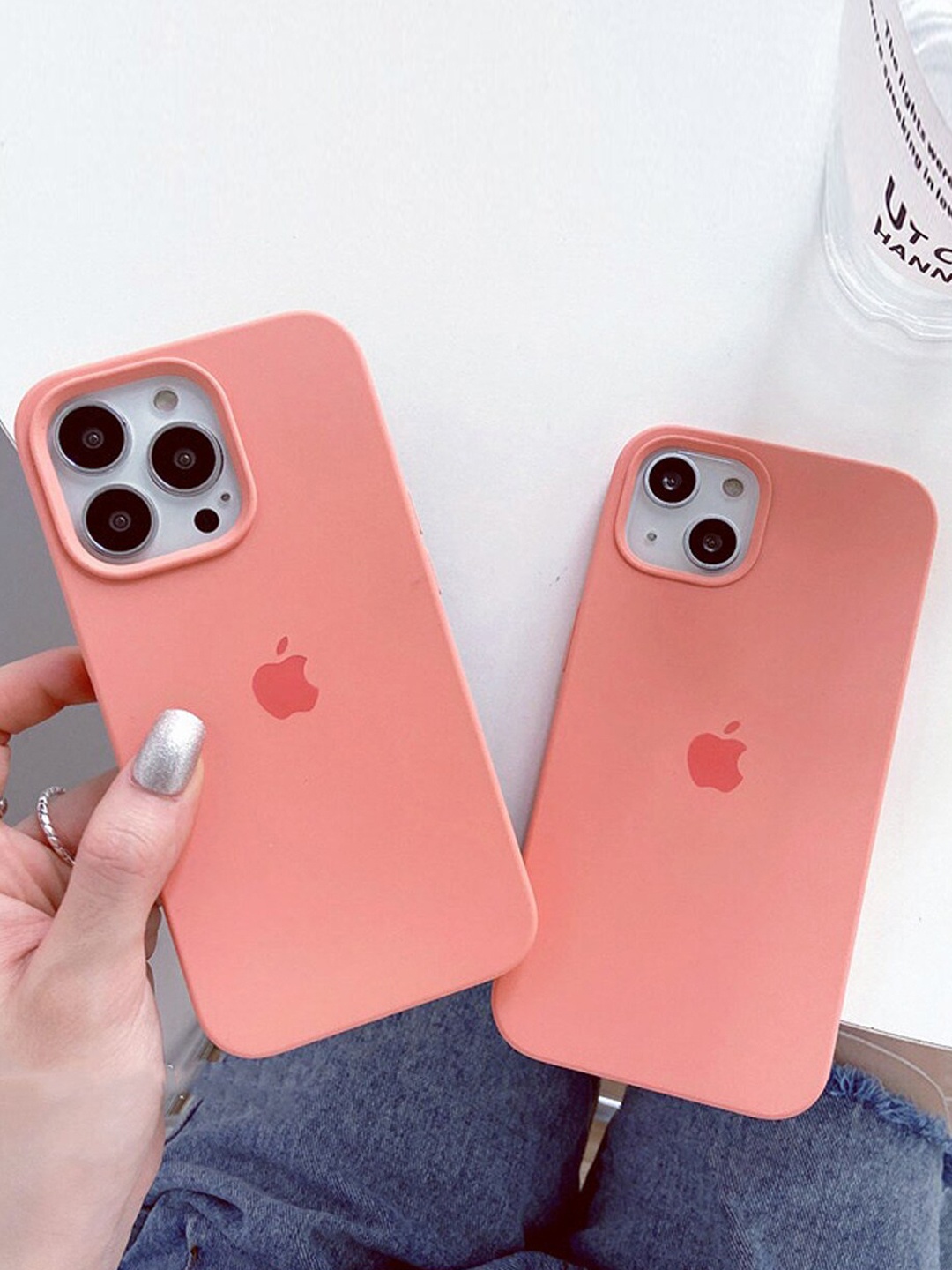 

TREEMODA Silicone iPhone 15 Back Case, Peach