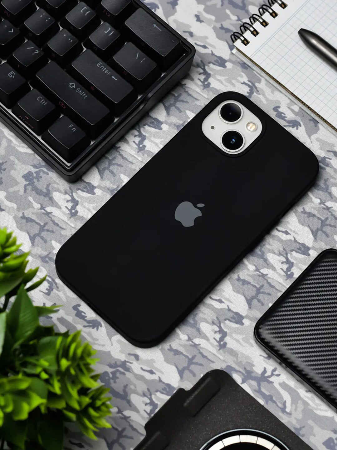 

TREEMODA Silicone iPhone 15 Plus Back Case, Black