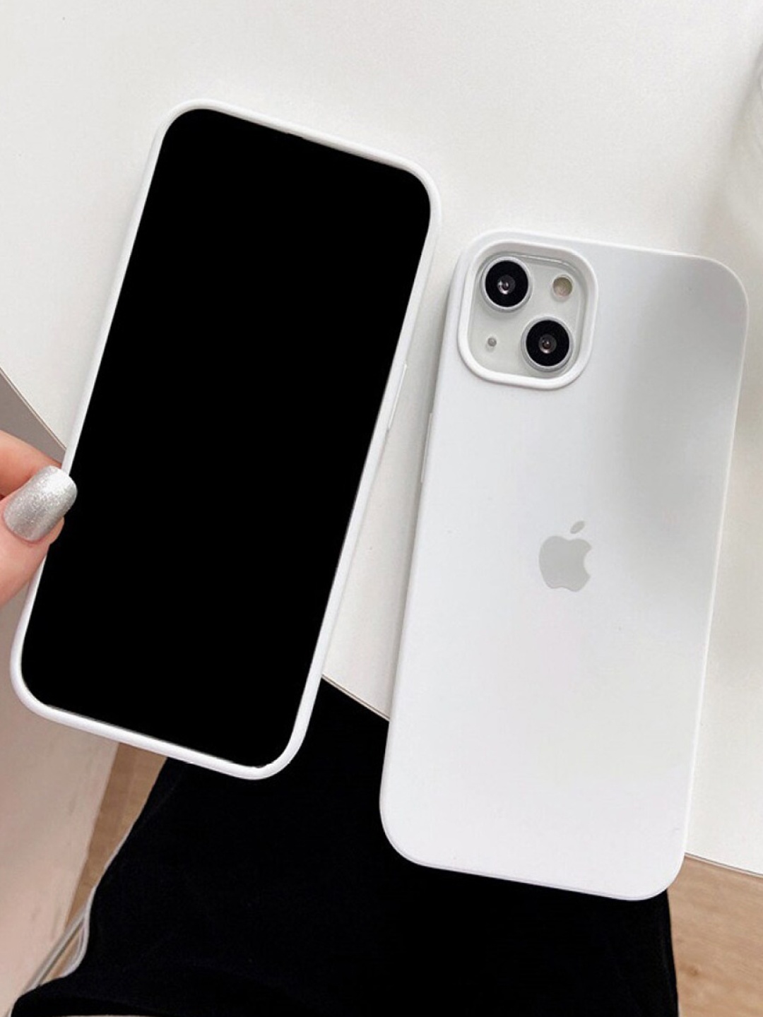 

TREEMODA Silicone iPhone 15 Pro Max Back Case, White