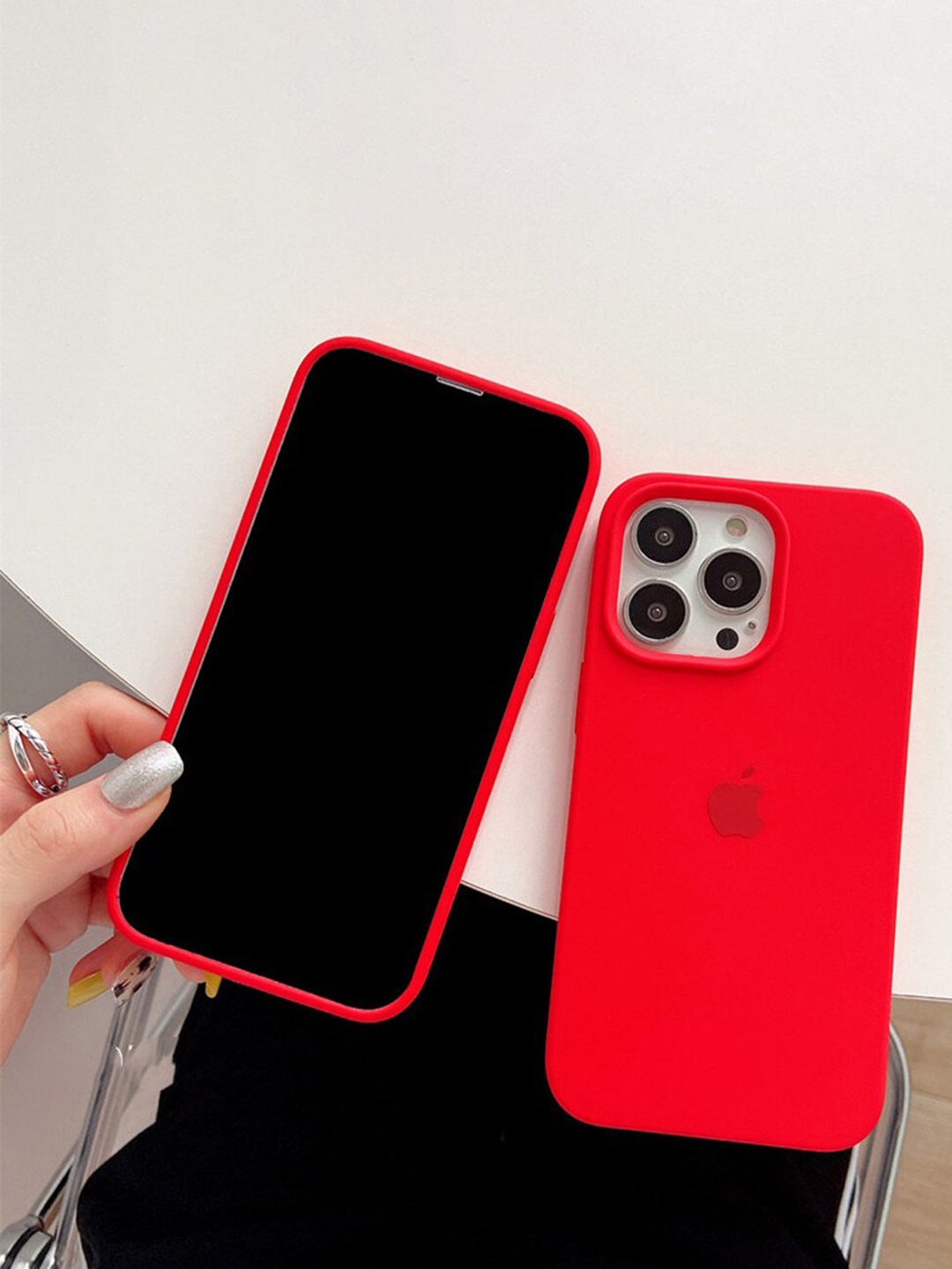 

TREEMODA Silicone iPhone 15 Plus Back Case, Red