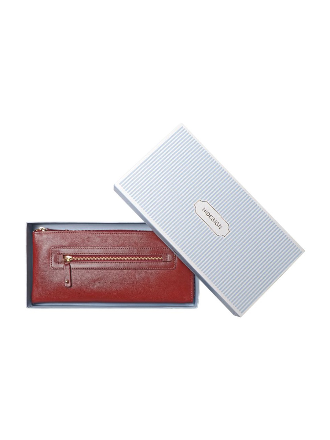 

Hidesign Textured Leather Zip Around Wallet, Maroon