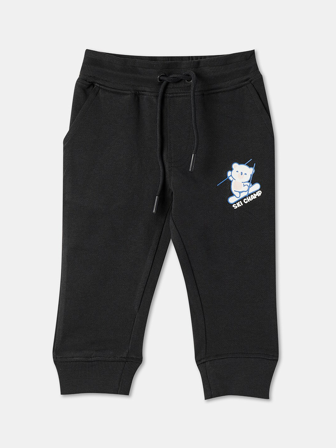 

R&B Infant Boys Mid-Raise Regular Fit Cotton Joggers, Black
