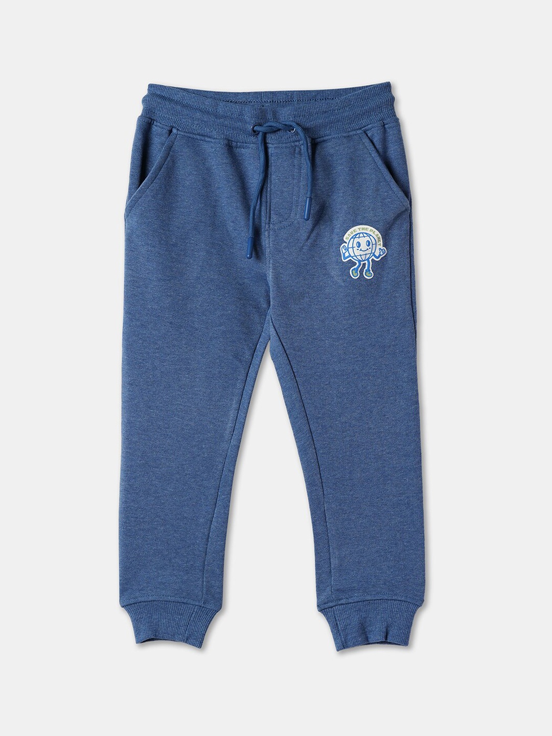 

R&B Boys Mid-Raise Relaxed Fit Cotton Joggers, Blue