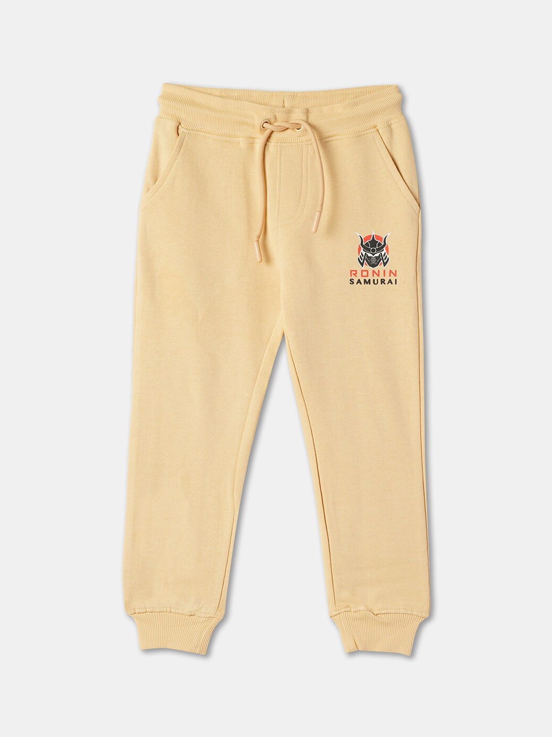 

R&B Boys Mid-Raise Relaxed Fit Cotton Joggers, Beige