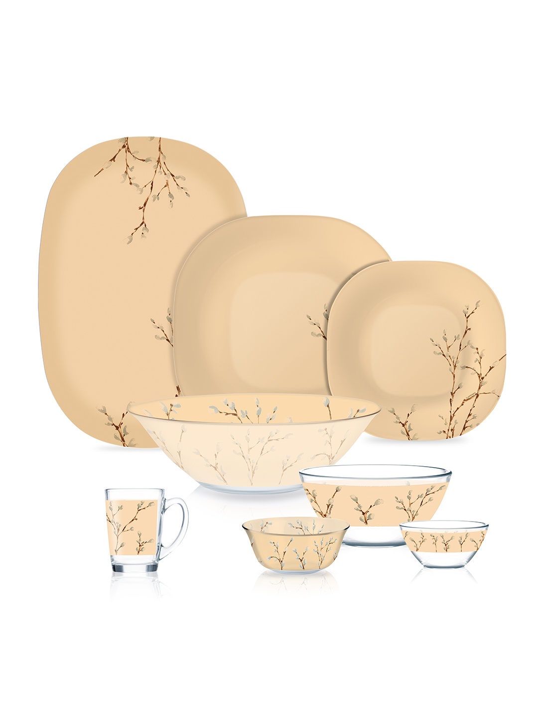 

Luminarc Hana Beige Neo Carina 33 Pc Opal Dinner Set, Transparent