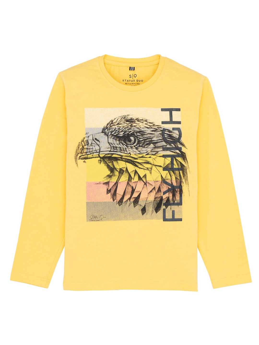 

Status Quo Boys Graphic Printed Casual T-Shirt, Yellow
