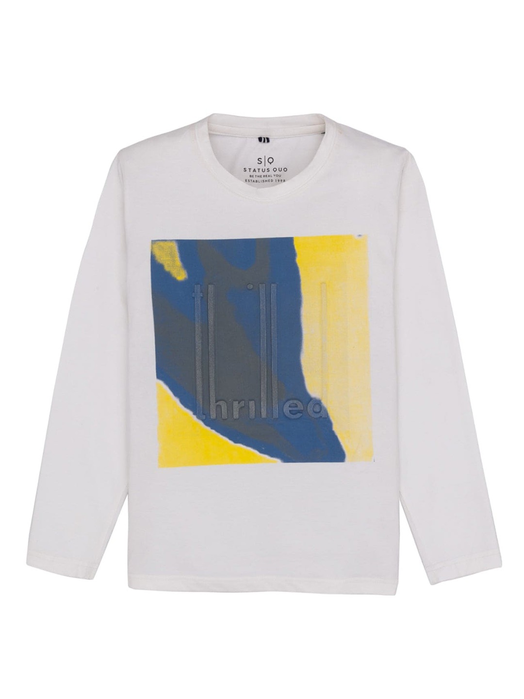 

Status Quo Boys Graphic Printed Casual T-Shirt, White
