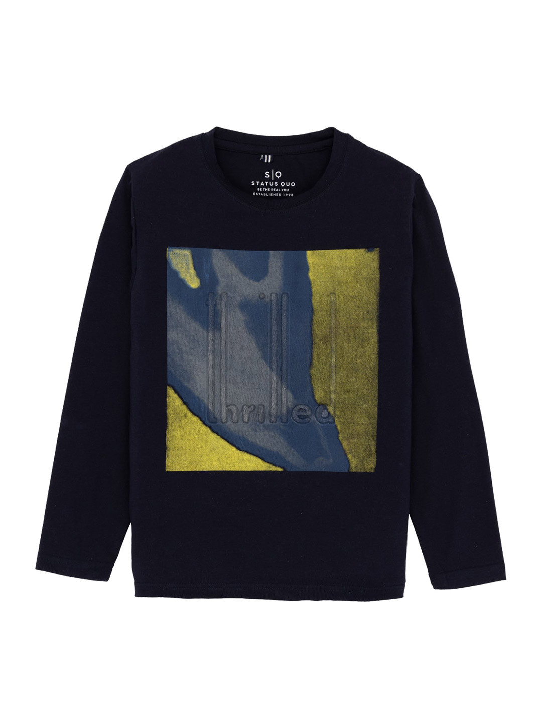 

Status Quo Boys Graphic Printed Casual T-Shirt, Navy blue