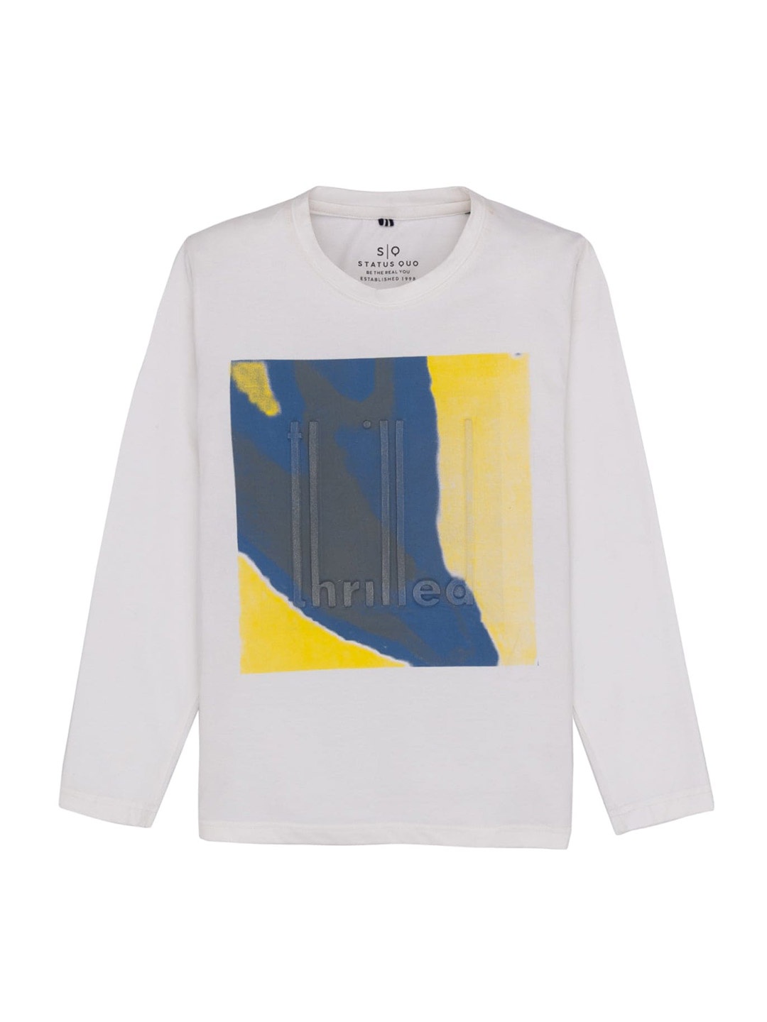 

Status Quo Boys Graphic Printed Cotton T-shirt, White
