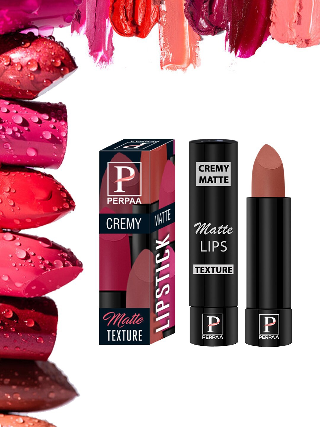 

PERPAA Set of 8 Creamy Matte Long Lasting Lipstick With Beeswax & Castor Seed Oil, Pink