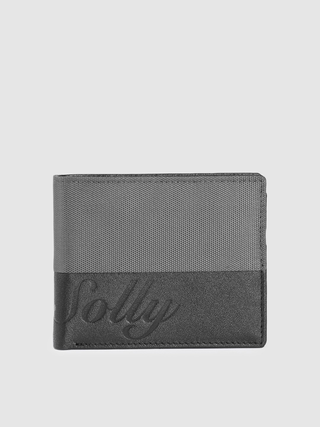 

Allen Solly Men Colourblocked Leather Two Fold Wallet, Grey