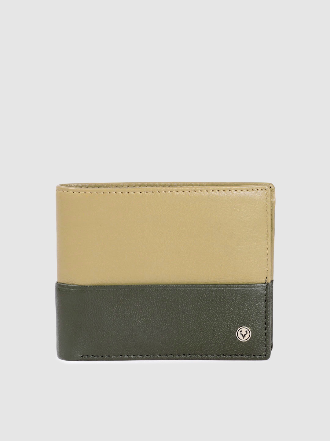 

Allen Solly Men Colourblocked Leather Two Fold Wallet, Green