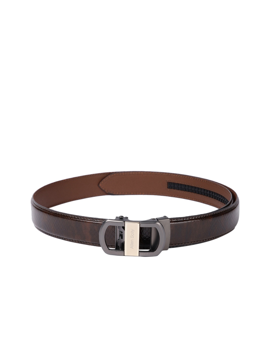 

Allen Solly Men Textured Leather Belt, Brown