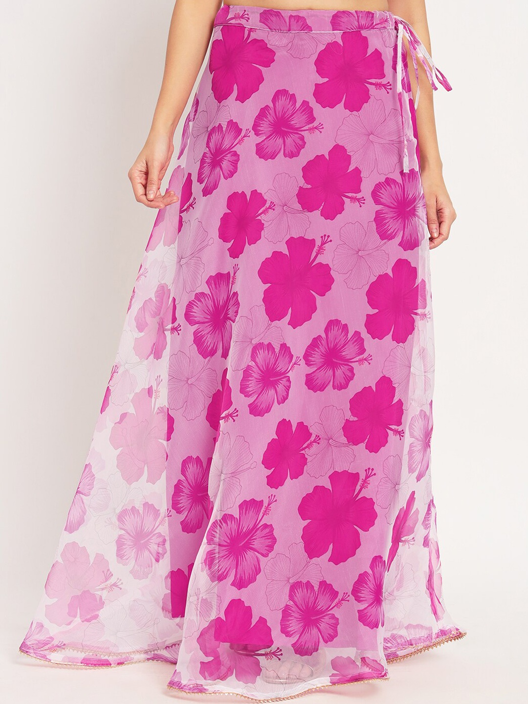 

studio rasa Floral Printed Flared Maxi Skirt, Pink