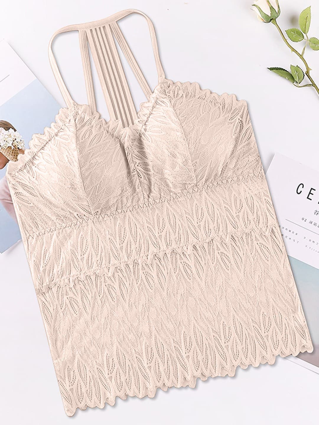 

VAGHBHATT Laced Multiway Straped Lingerie, Beige