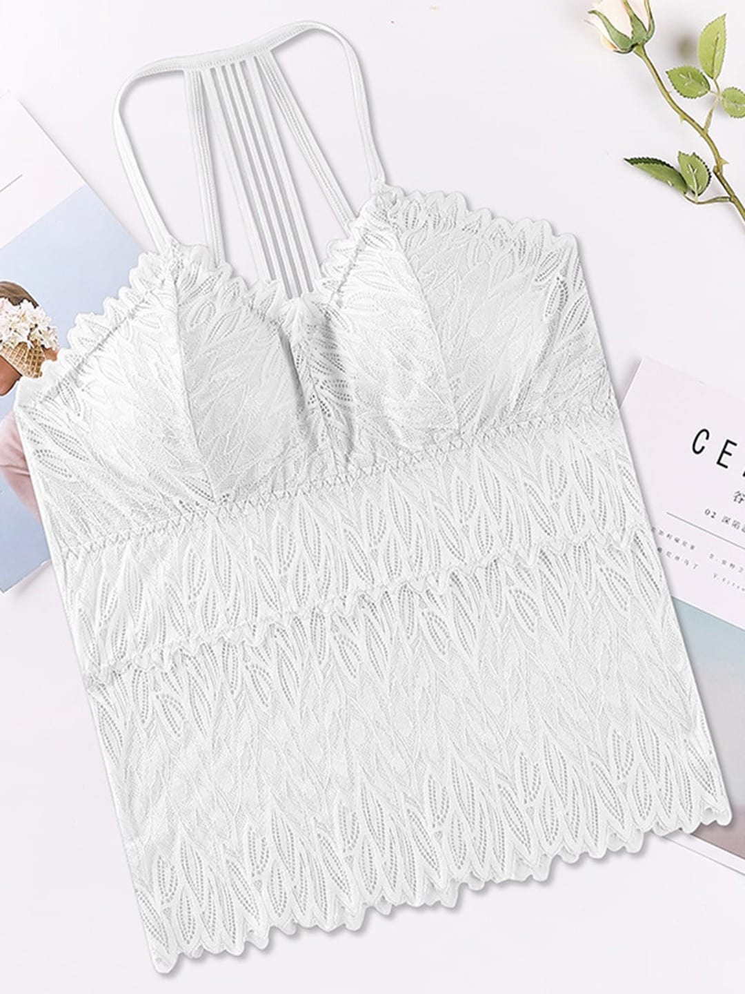 

VAGHBHATT Laced Multiway Straped Lingerie Set, White