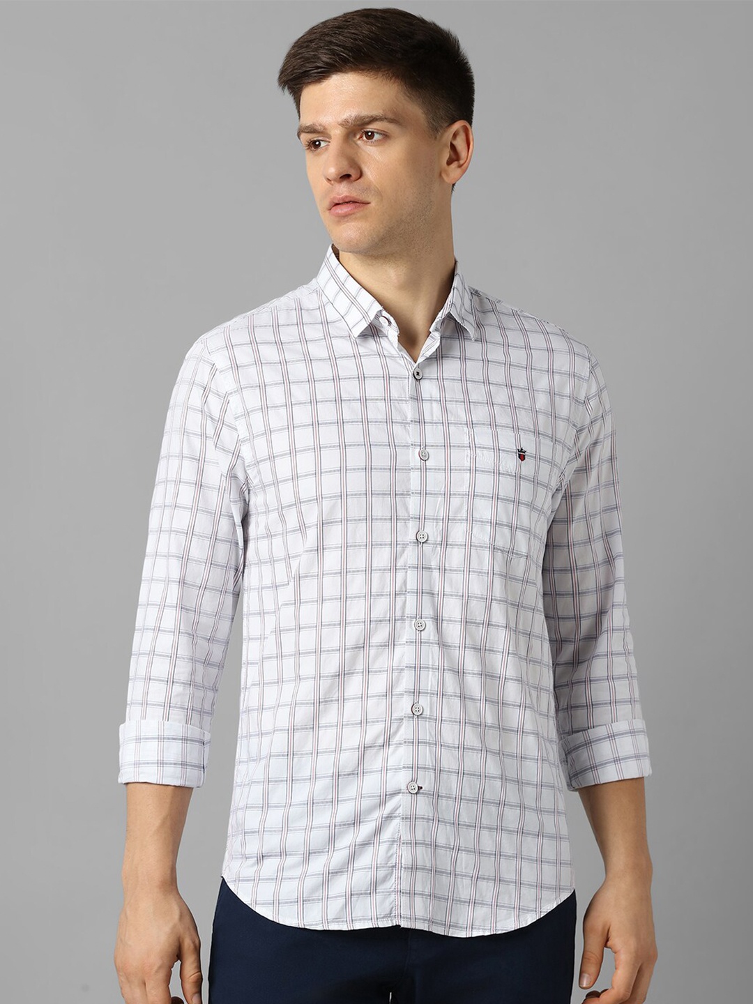 

Louis Philippe Sport Checked Slim Fit Opaque Cotton Casual Shirt, White