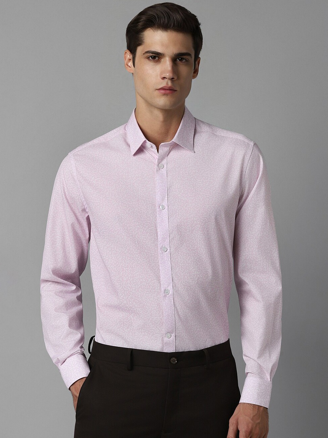 

Louis Philippe Sport Micro Ditsy Printed Regular Fit Pure Cotton Formal Shirt, Pink