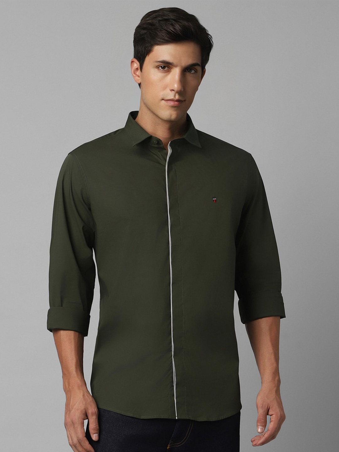 

Louis Philippe Sport Slim Fit Opaque Casual Shirt, Olive