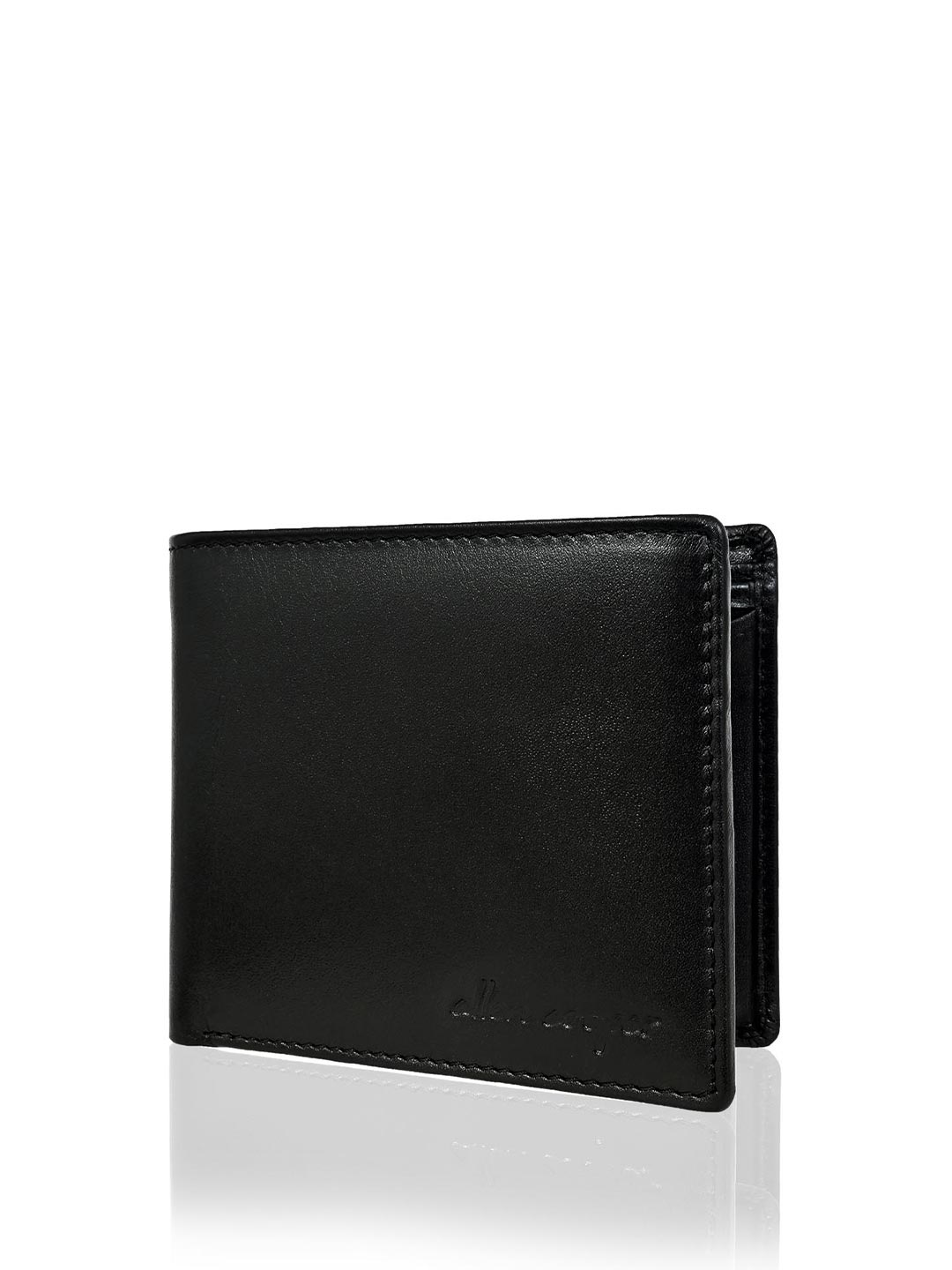 

Allen Cooper Men Leather Two Fold Wallet, Black