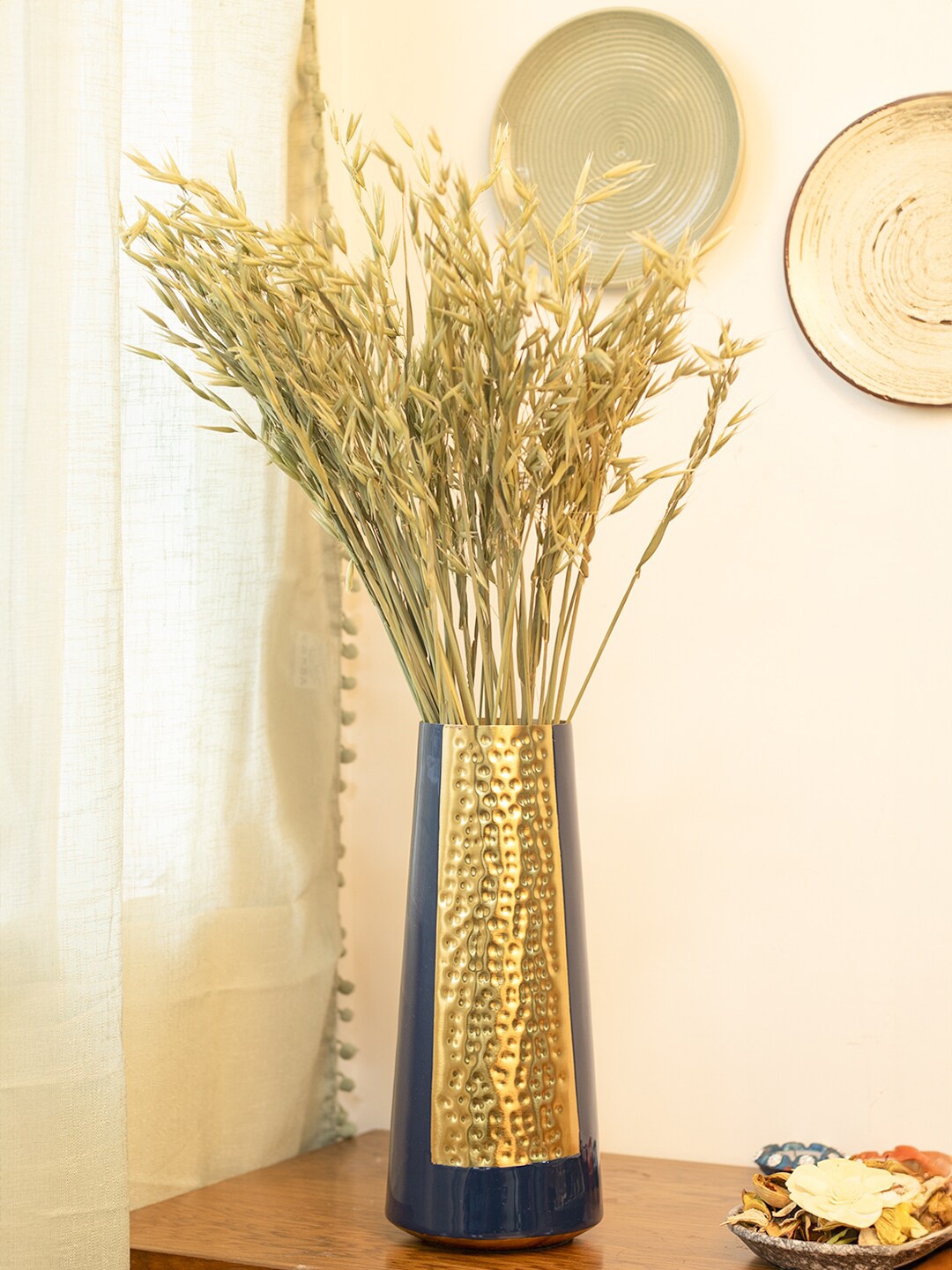 

MARKET99 Beige Iron Enamel Unbreakable Vase, Gold