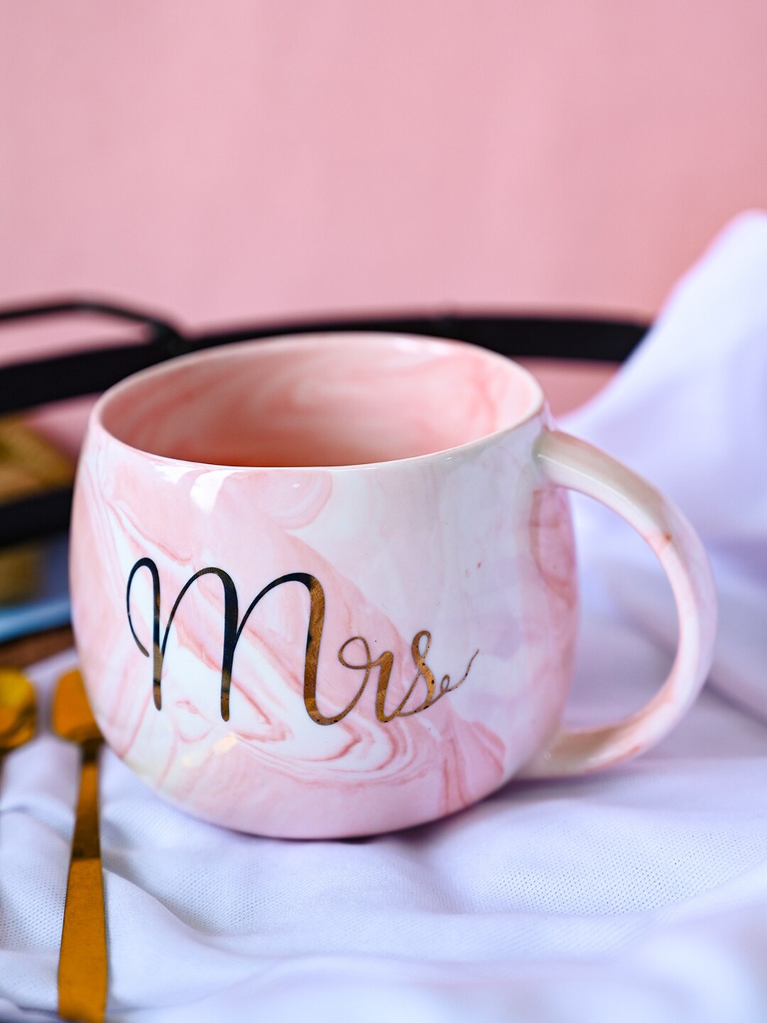 

MARKET99 Pink & White Text or Slogans Printed Ceramic Glossy Mugs 350 ml