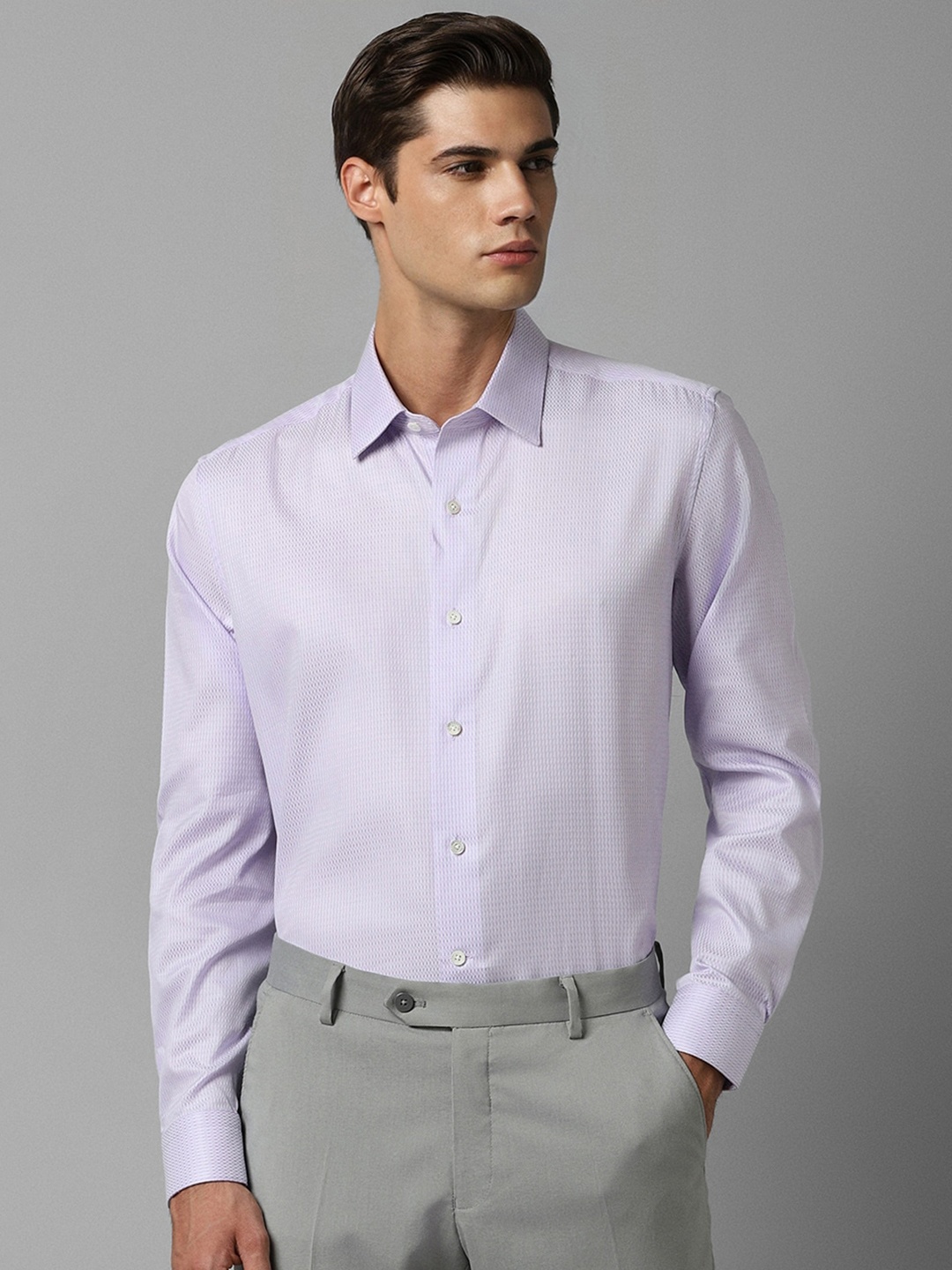 

Luxure by Louis Philippe Slim Fit Cotton Formal Shirt, Purple