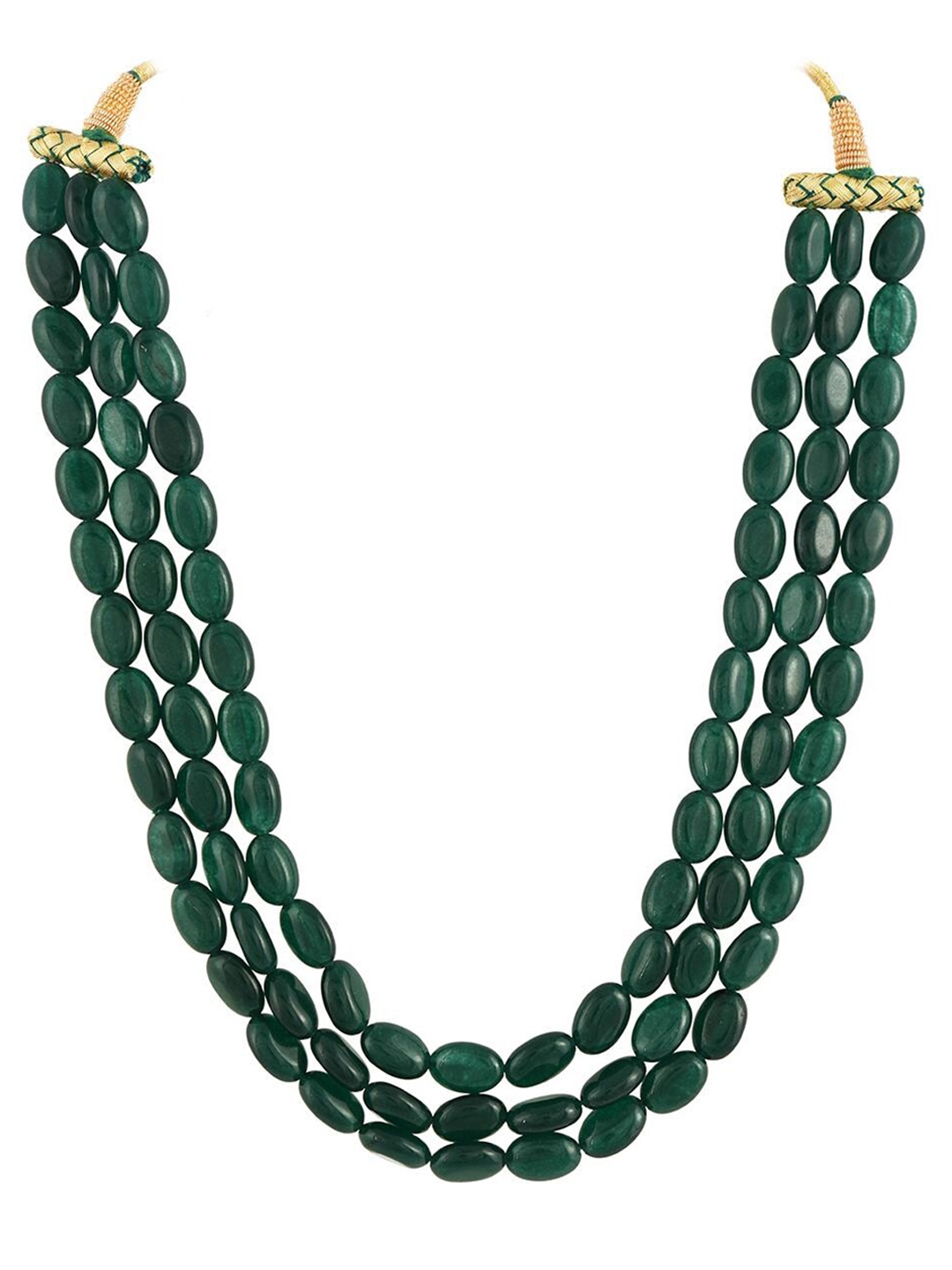 

RATNAVALI JEWELS Quartz Layered Necklace, Green