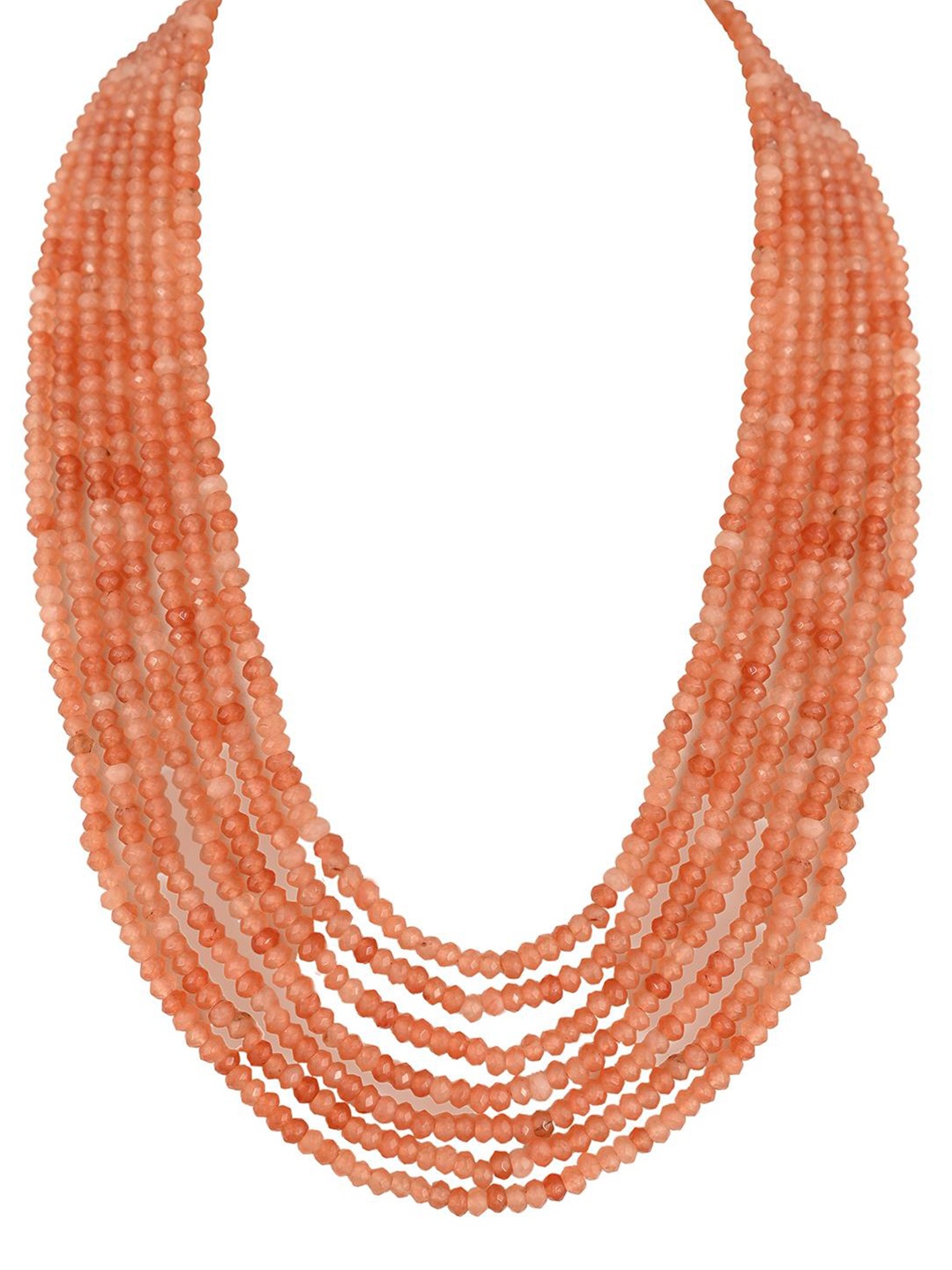 

RATNAVALI JEWELS Onyx Layered Necklace, Orange