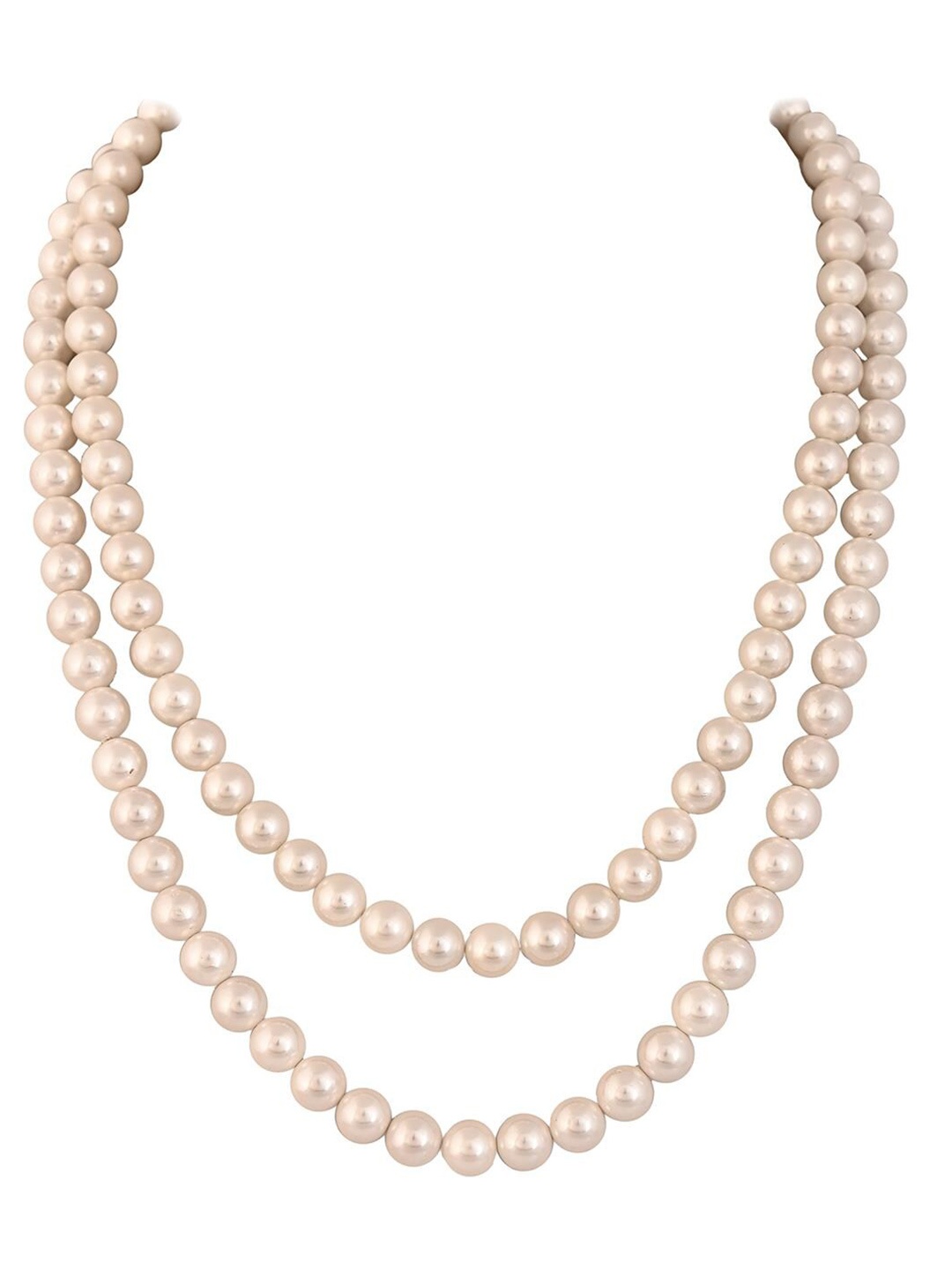 

RATNAVALI JEWELS Pearls Beaded Layered Necklace, White