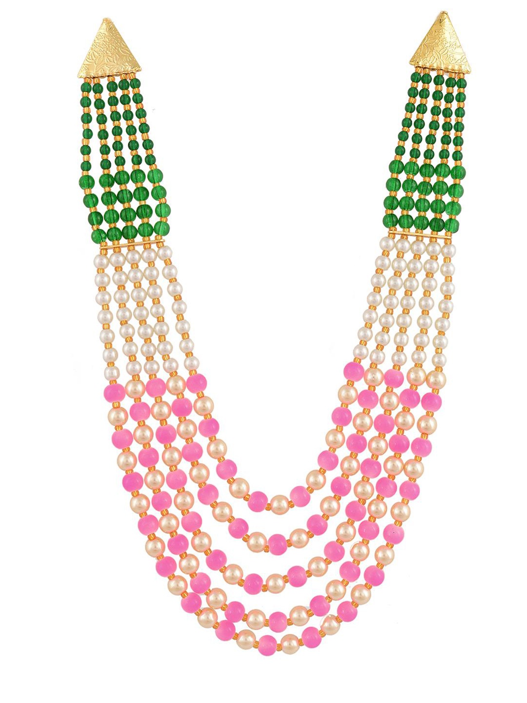 

RATNAVALI JEWELS Layered Statement Necklace, Fuchsia