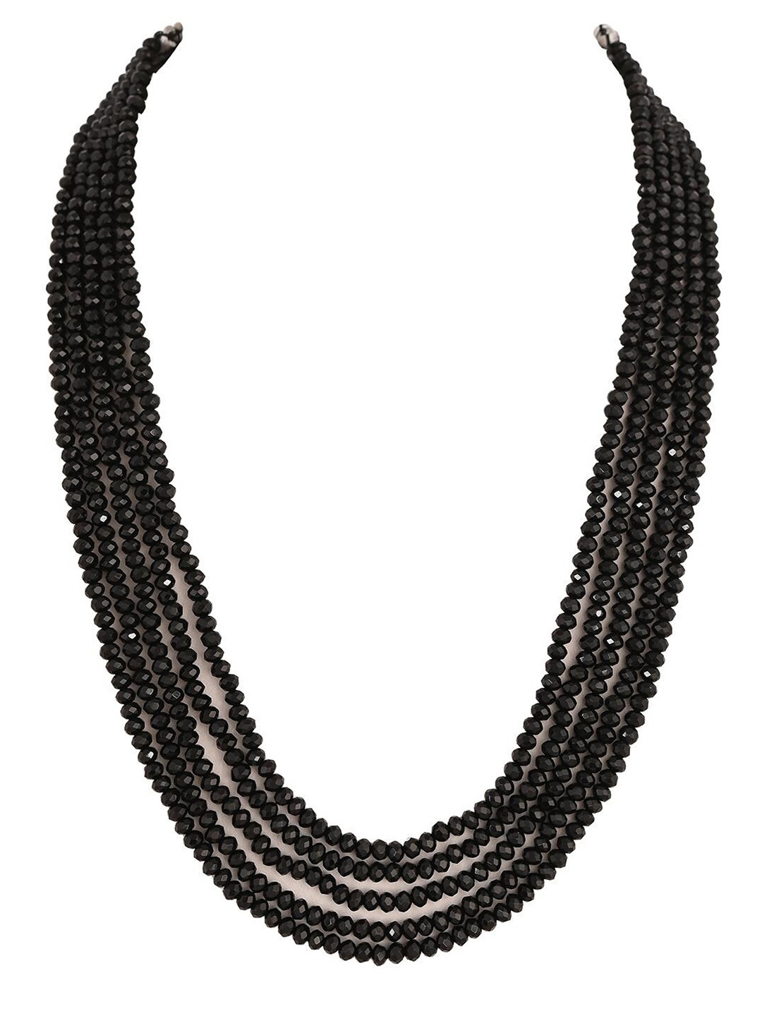 

RATNAVALI JEWELS Layered Statement Necklace, Black