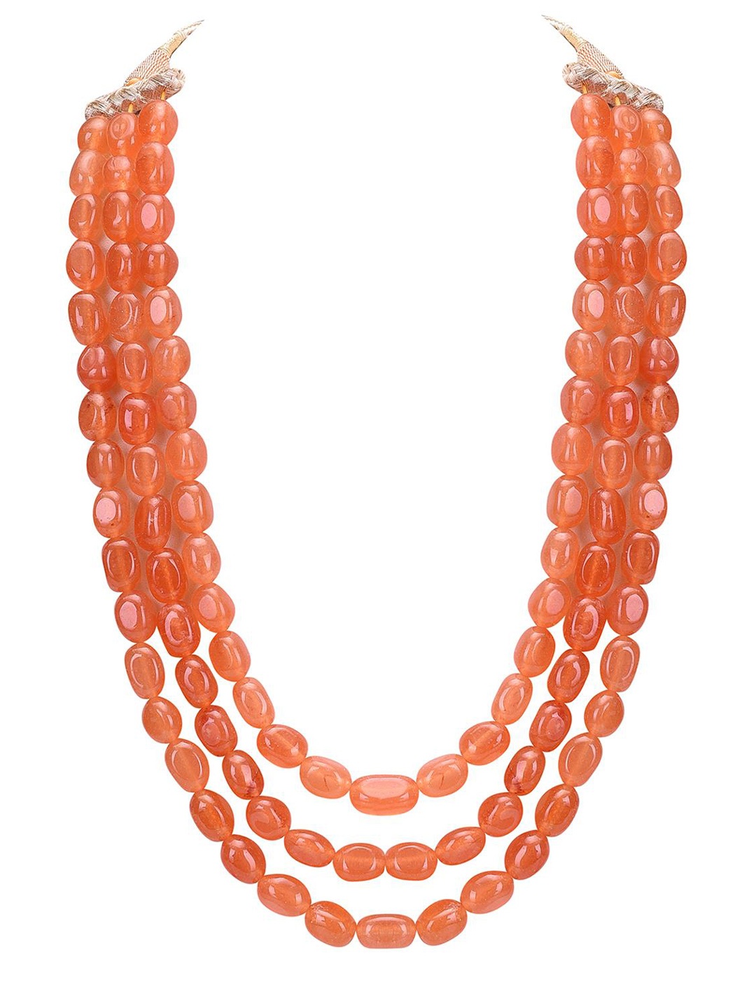 

RATNAVALI JEWELS Quartz-Beaded Layered Necklace, Orange
